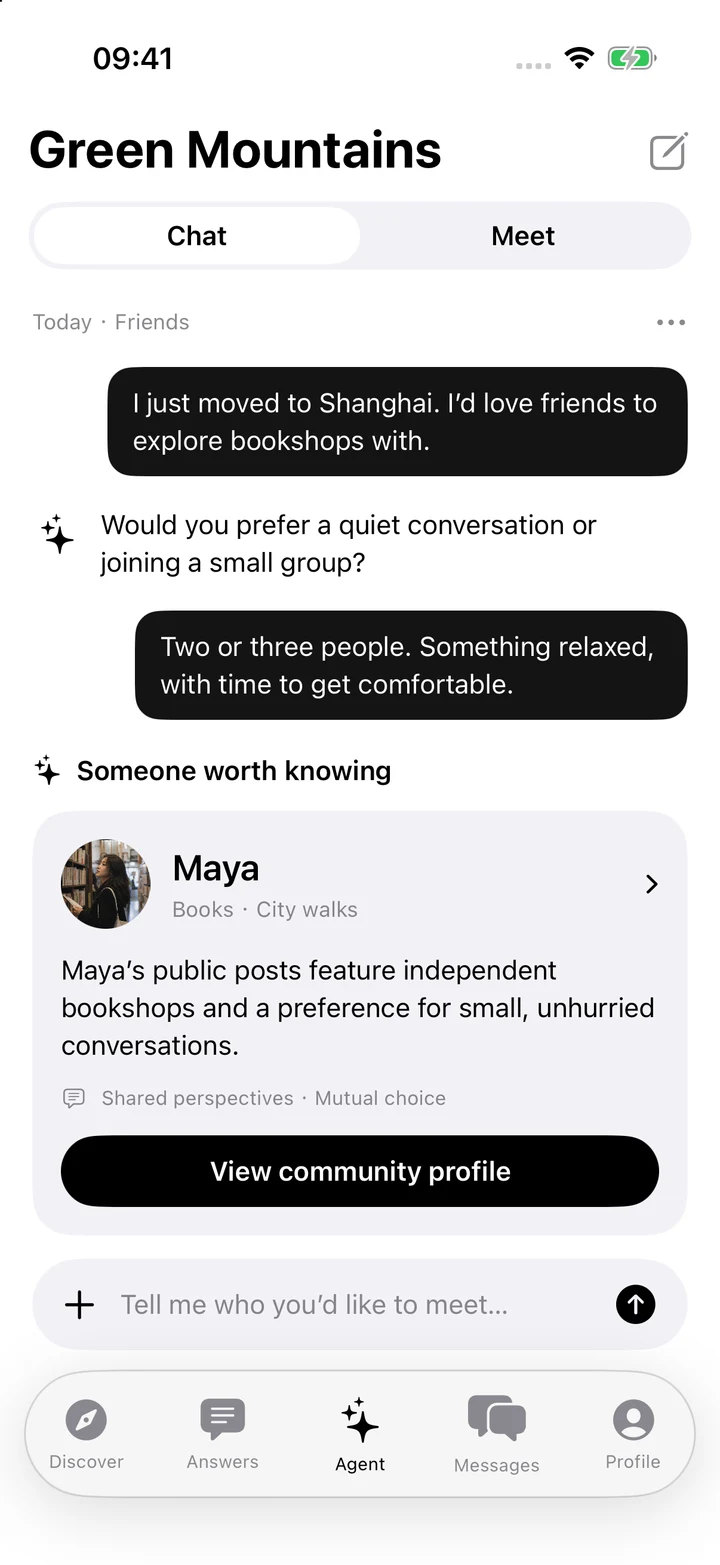 Green Mountains native preview: a conversation about finding a friend for bookshops, with Maya