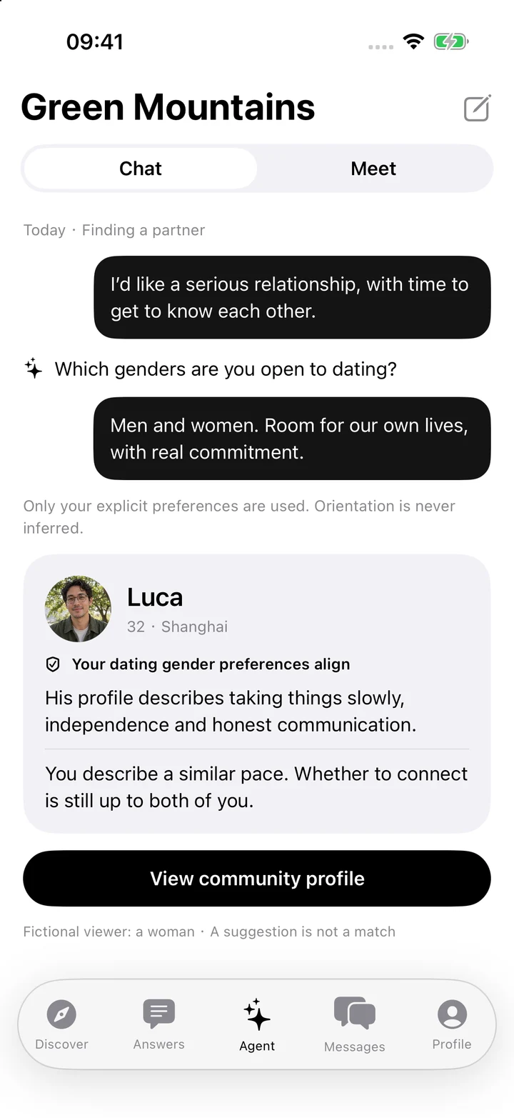 Native Green Mountains Agent: Partners conversation and Luca suggestion